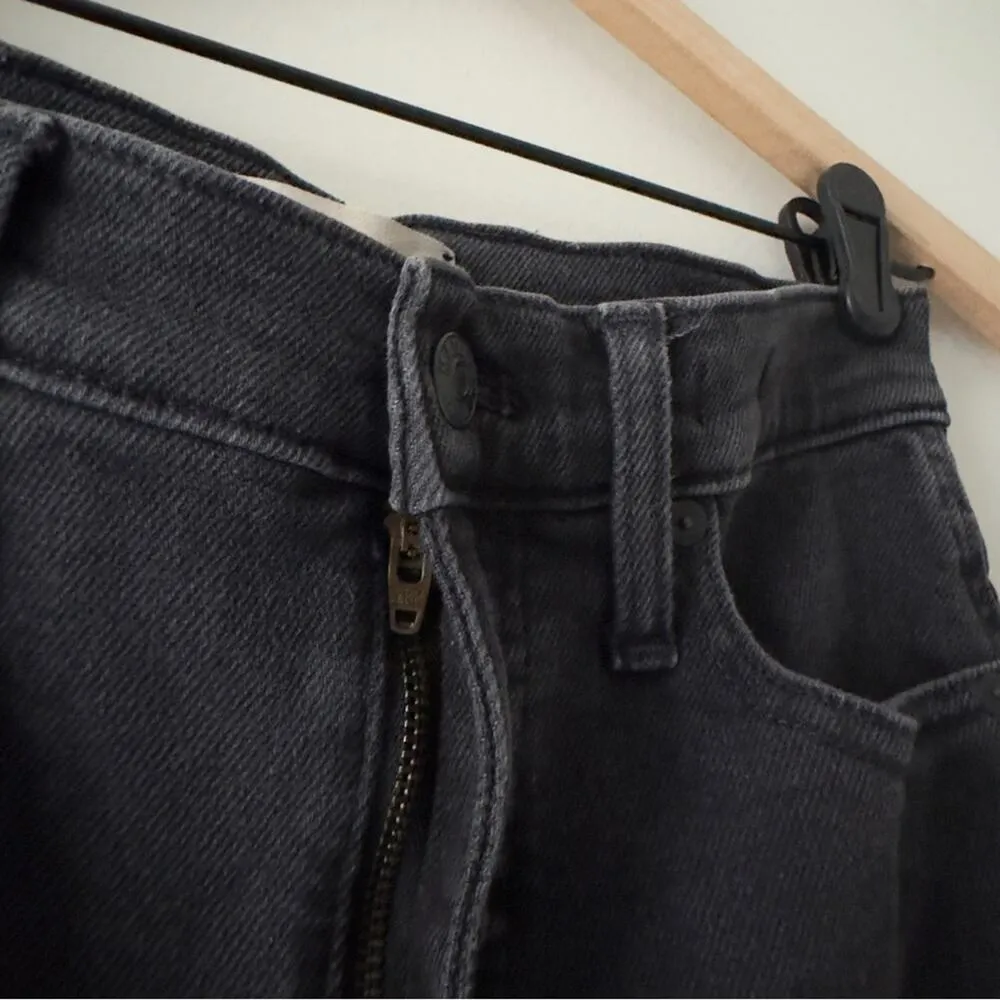 Madewell 10” High Rise Skinny Jeans Cotton Stretch Black Zip Button Denim pocket - Image 8