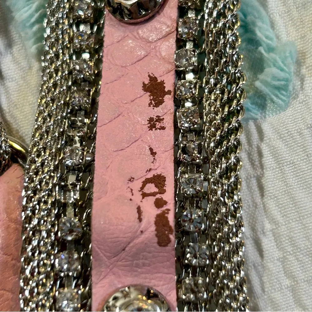 Pink Sparkle Silver Mesh Barbie Belt Size 34 - Image 7