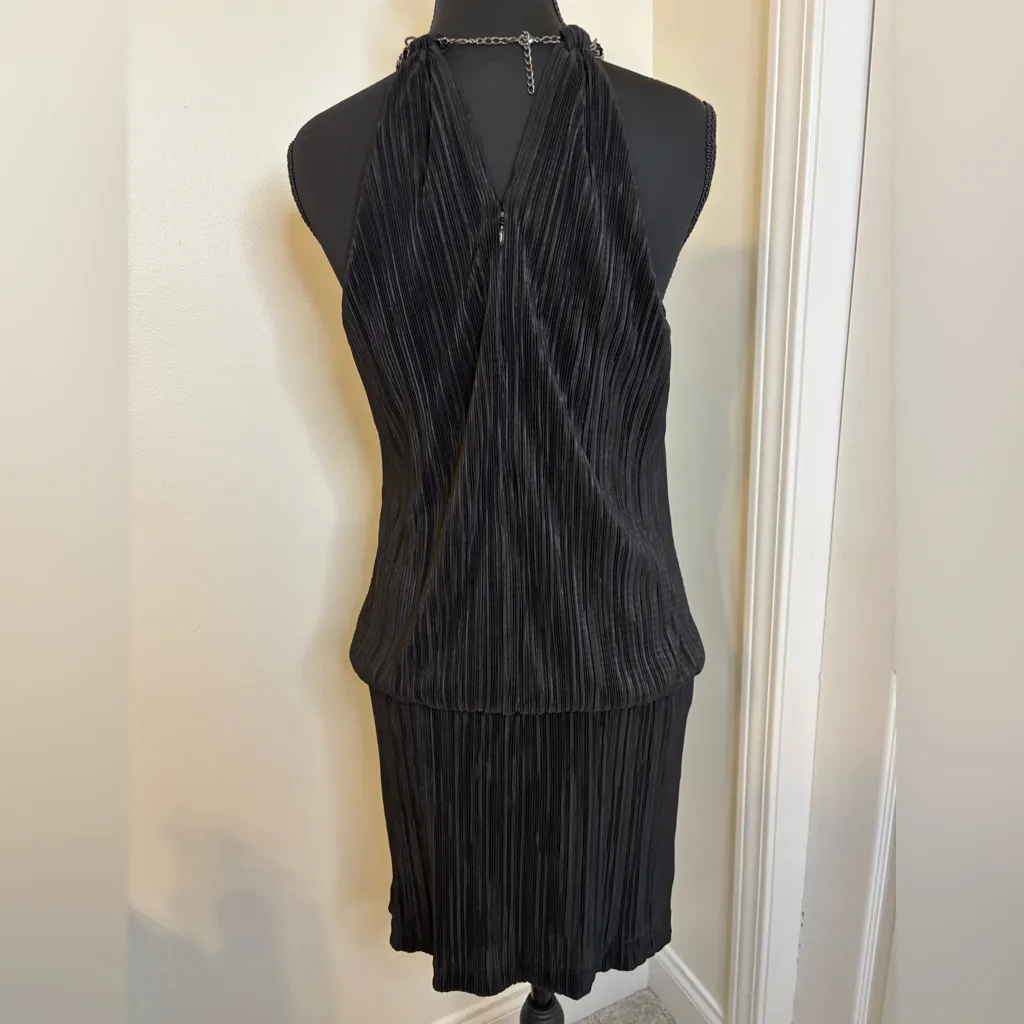 Laundry By Shelli Segal Black Pleated Midi Dress Size 4 - Image 5