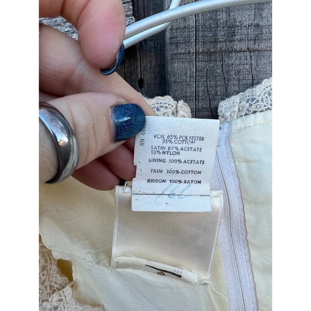 70s Gunne Sax Off White Romantic Victorian Prairie Wedding Dress Sleeves Size 5 - Image 16