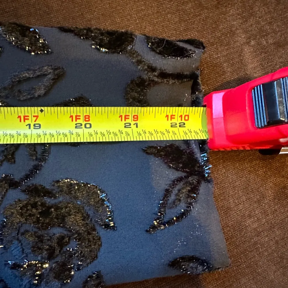 Talbots Vintage Black Crêpe-a- Georgette Floral Fancy Design Light Blaze… - Image 14