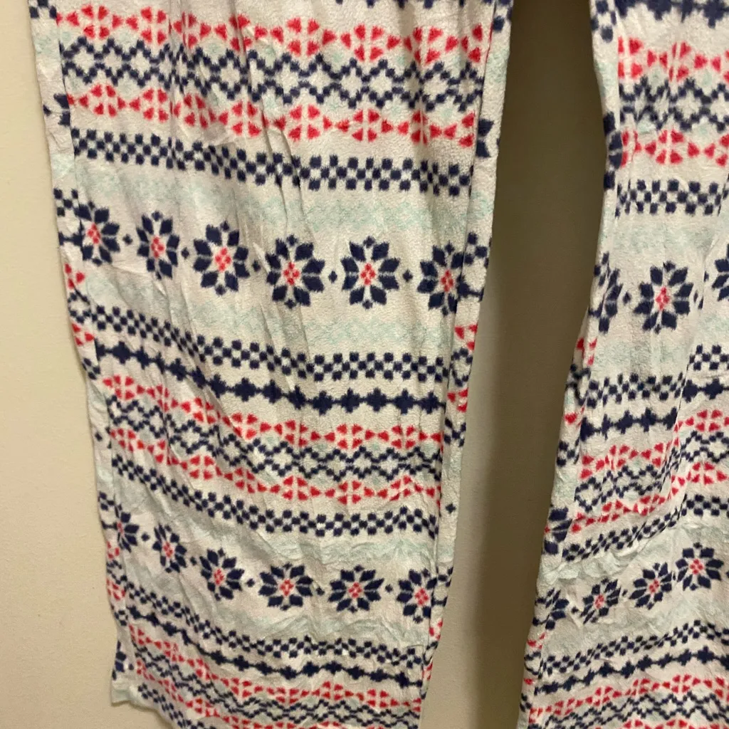 Sonoma Intimates Womens Sleep Lounge Pajama Pants M Winter White Blue Pink Print - Image 3