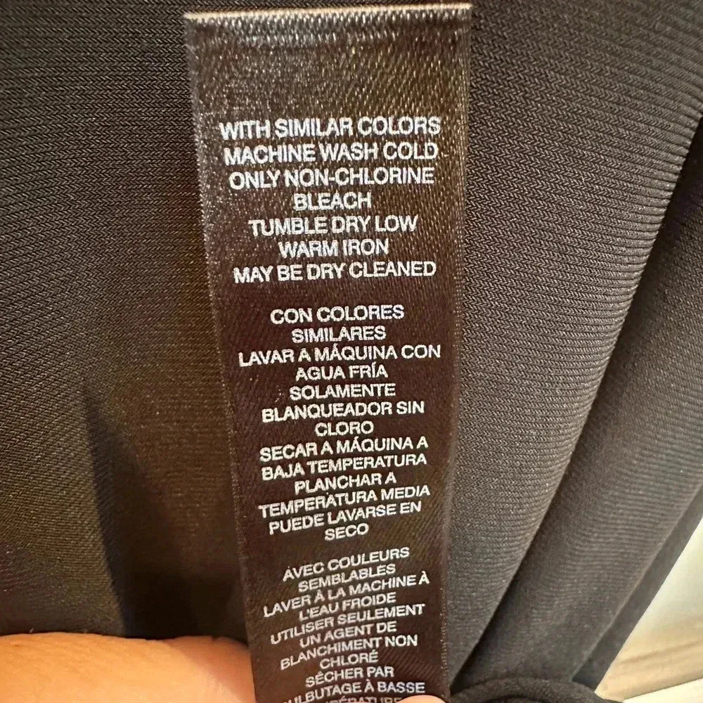 White House Black Market WHBM Black Chain Lace Up Shift Dress Size Medium M - Image 6