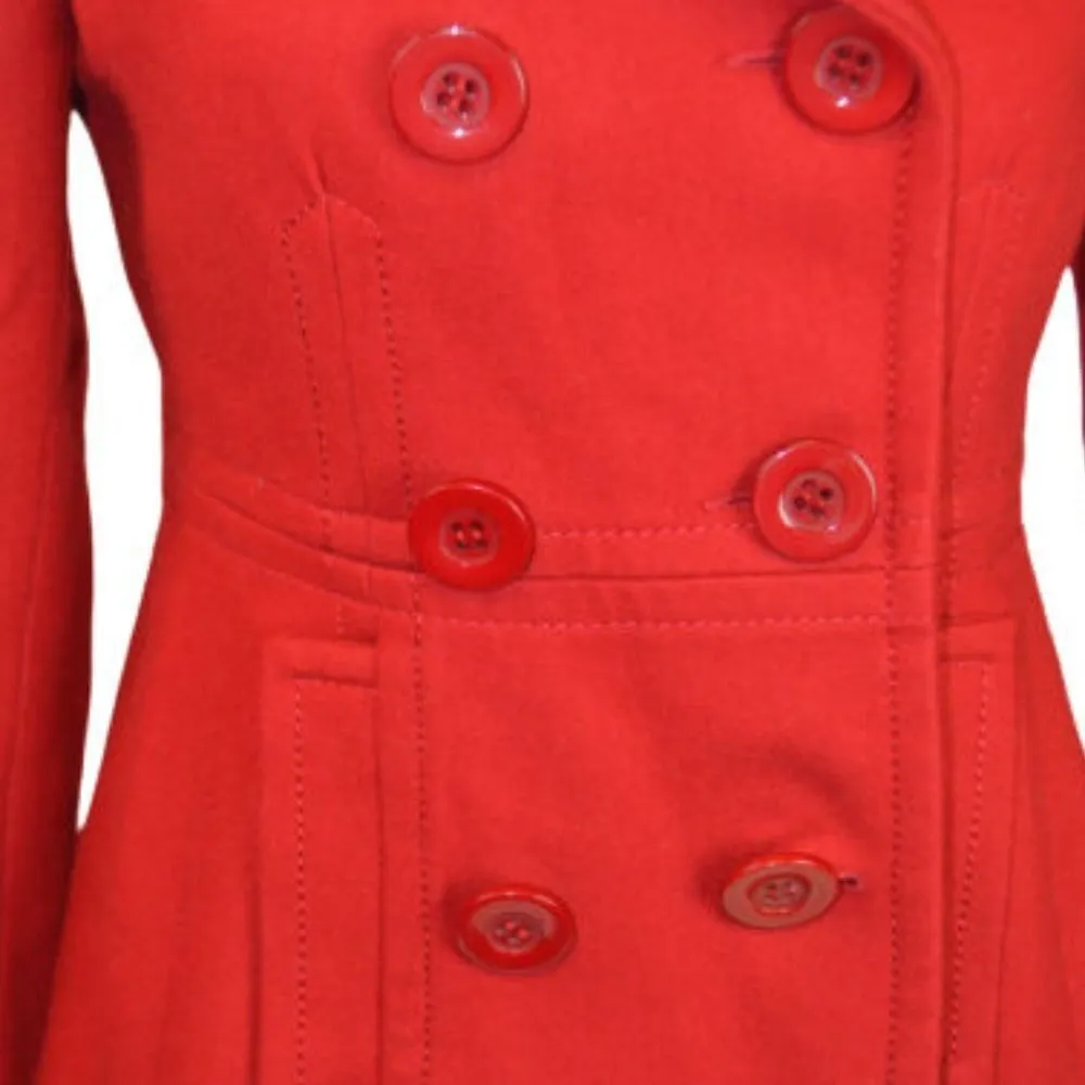 Nine West Red Wool Double Breasted Peacoat 2 - Image 4