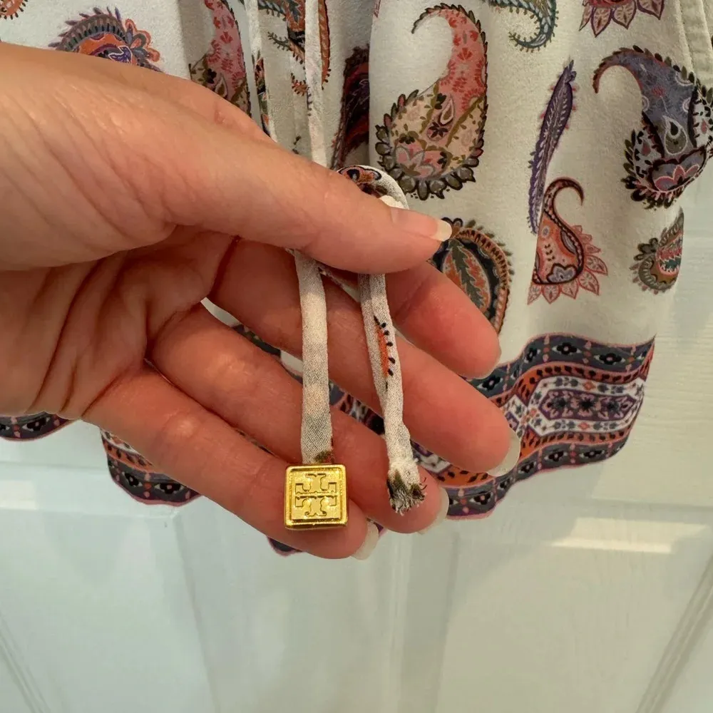 Tory Burch Brigitte Paisley Silk Romper Size Small - Image 11