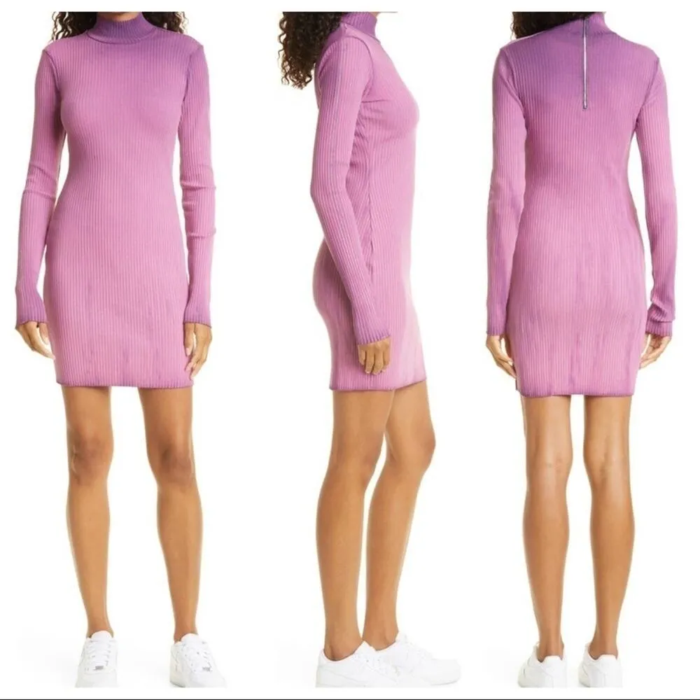 Cotton Citizen The Ibiza Lavender Long Sleeve Bodycon Mock Neck Dress - Image 2