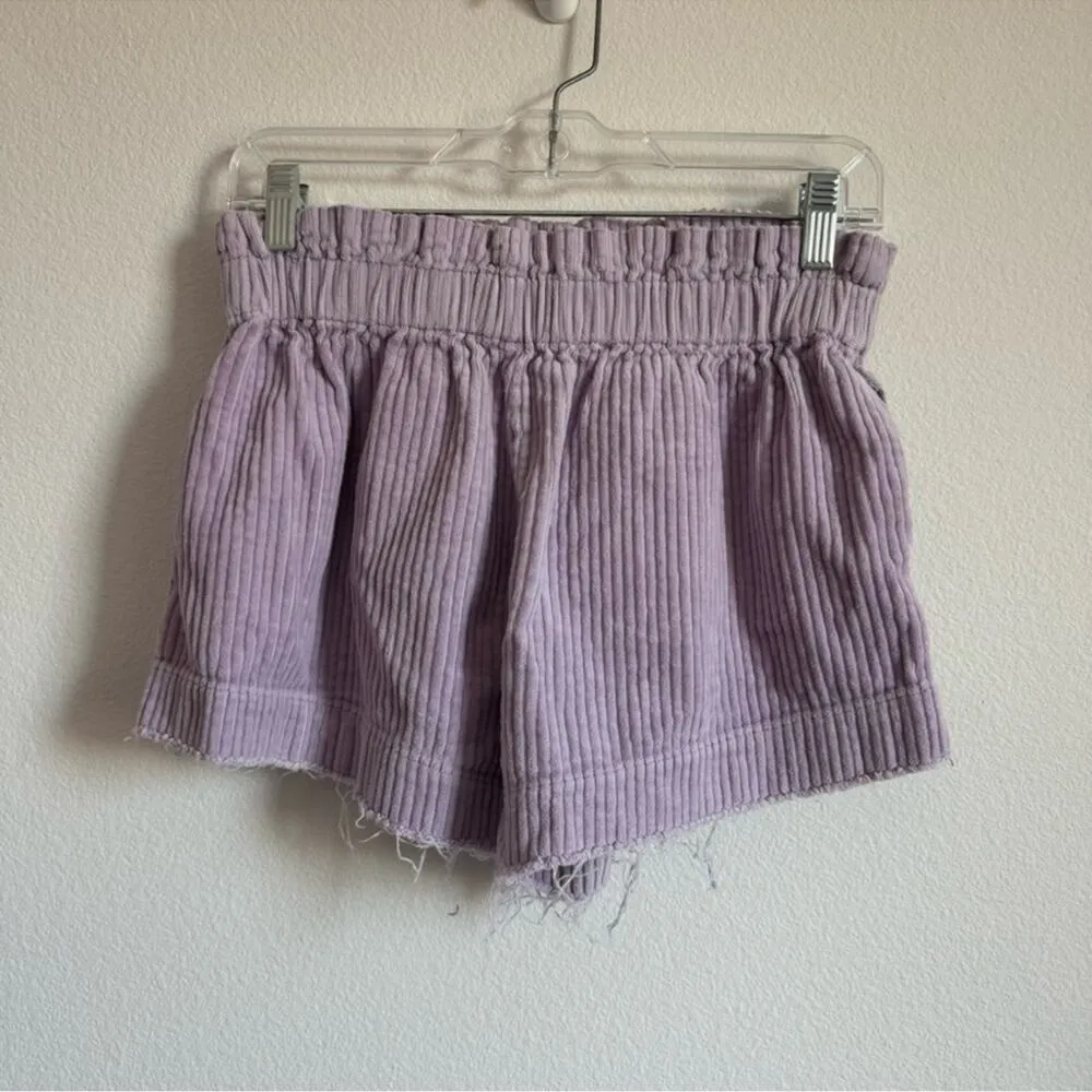Urban Outfitters Lavender Corduroy Pull On Paper-bag Shorts Size: S‎ - Image 9