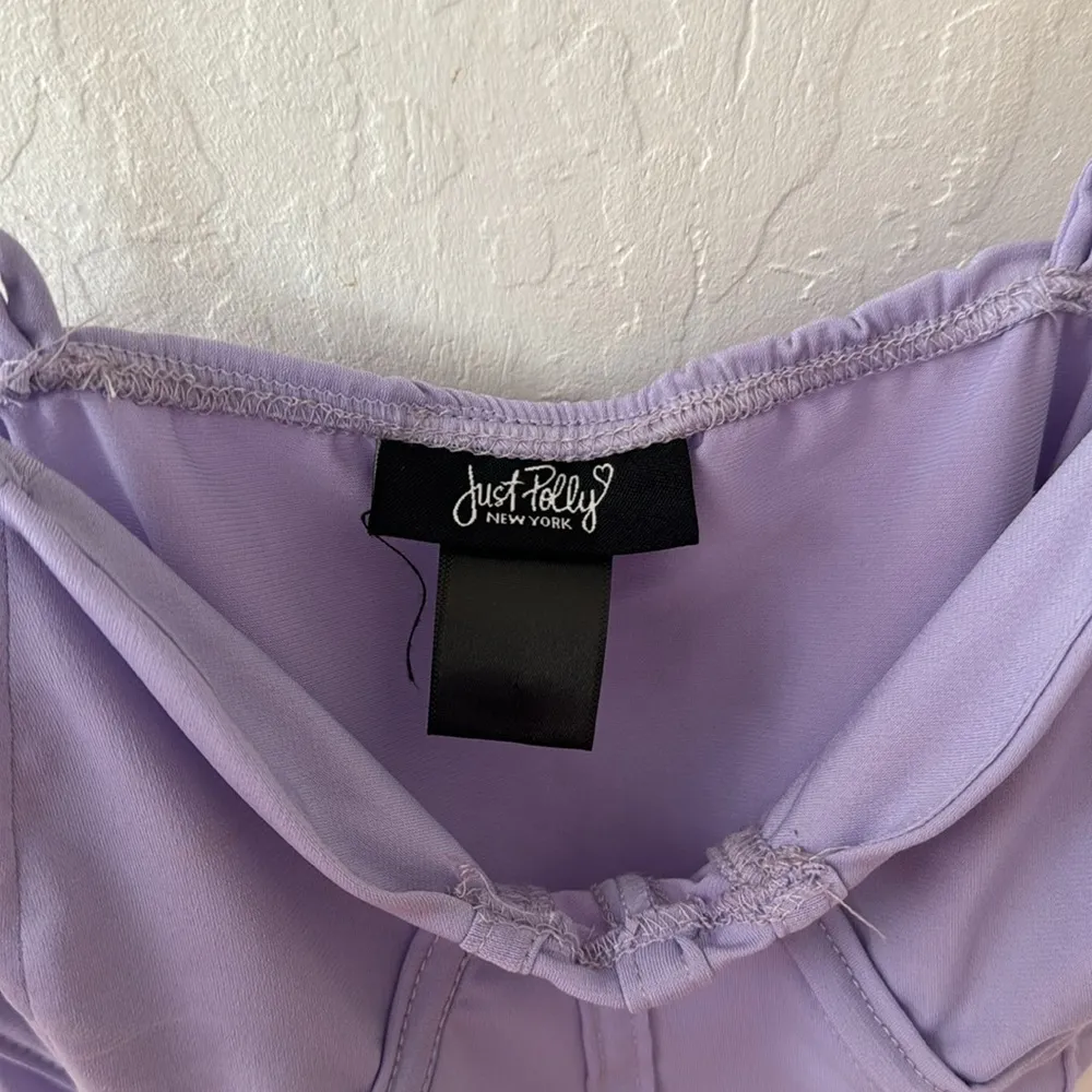 Just Polly Purple Gold Chain Crop Bustier Corset Top XS/S Size undefined - Image 4