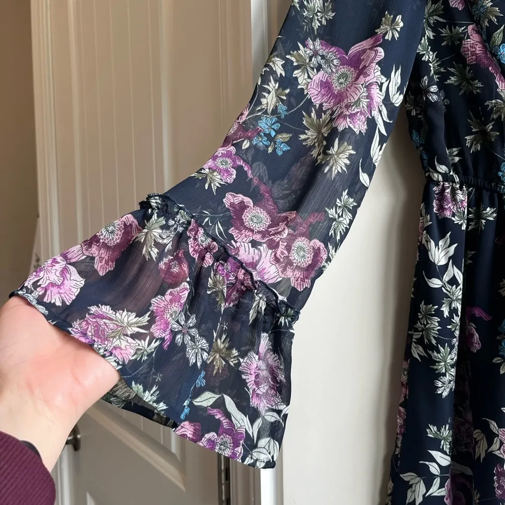 Blue Floral Romper Size Medium - Image 2