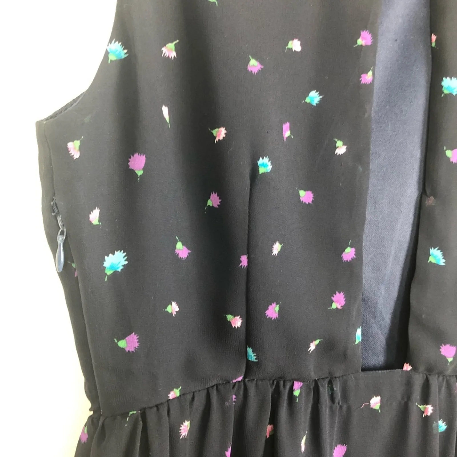 CALS Blue Chiffon Sheath Floral Dress - Image 9