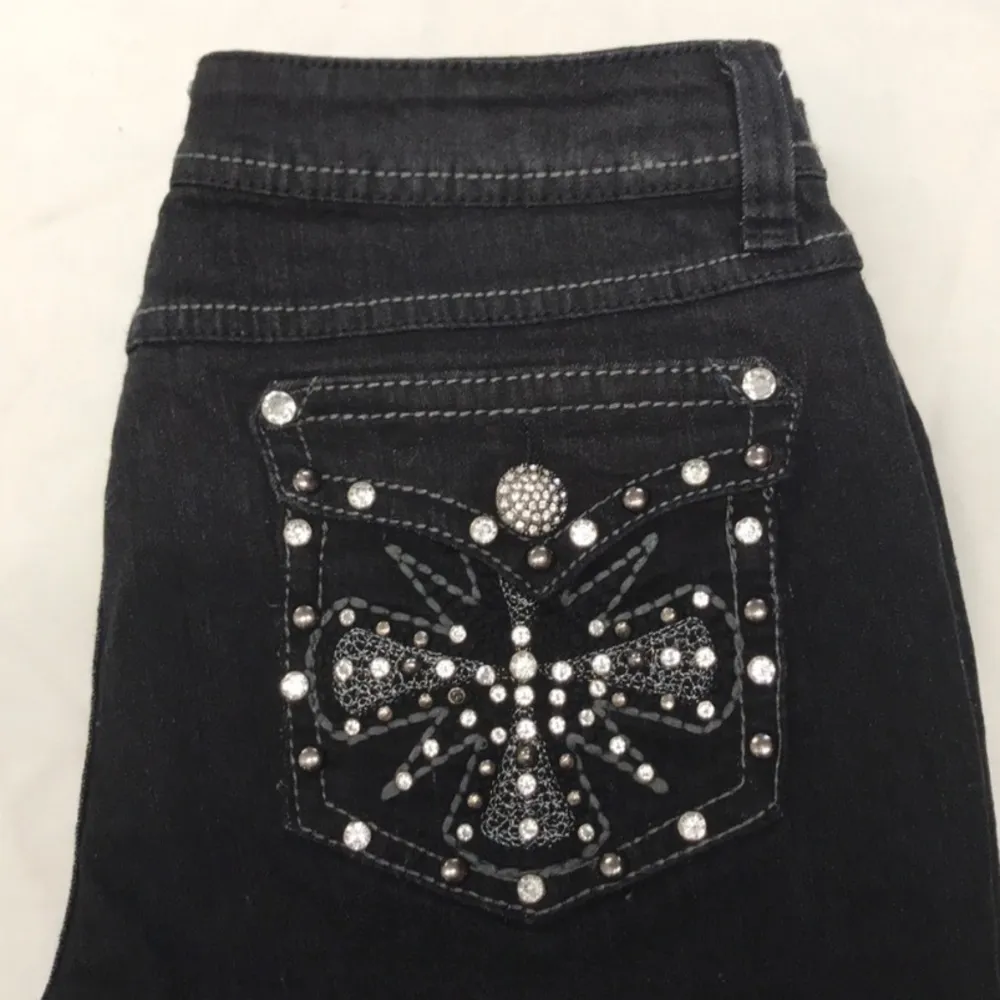 Silver Detailed Black Jeans NWOT Size undefined - Image 6