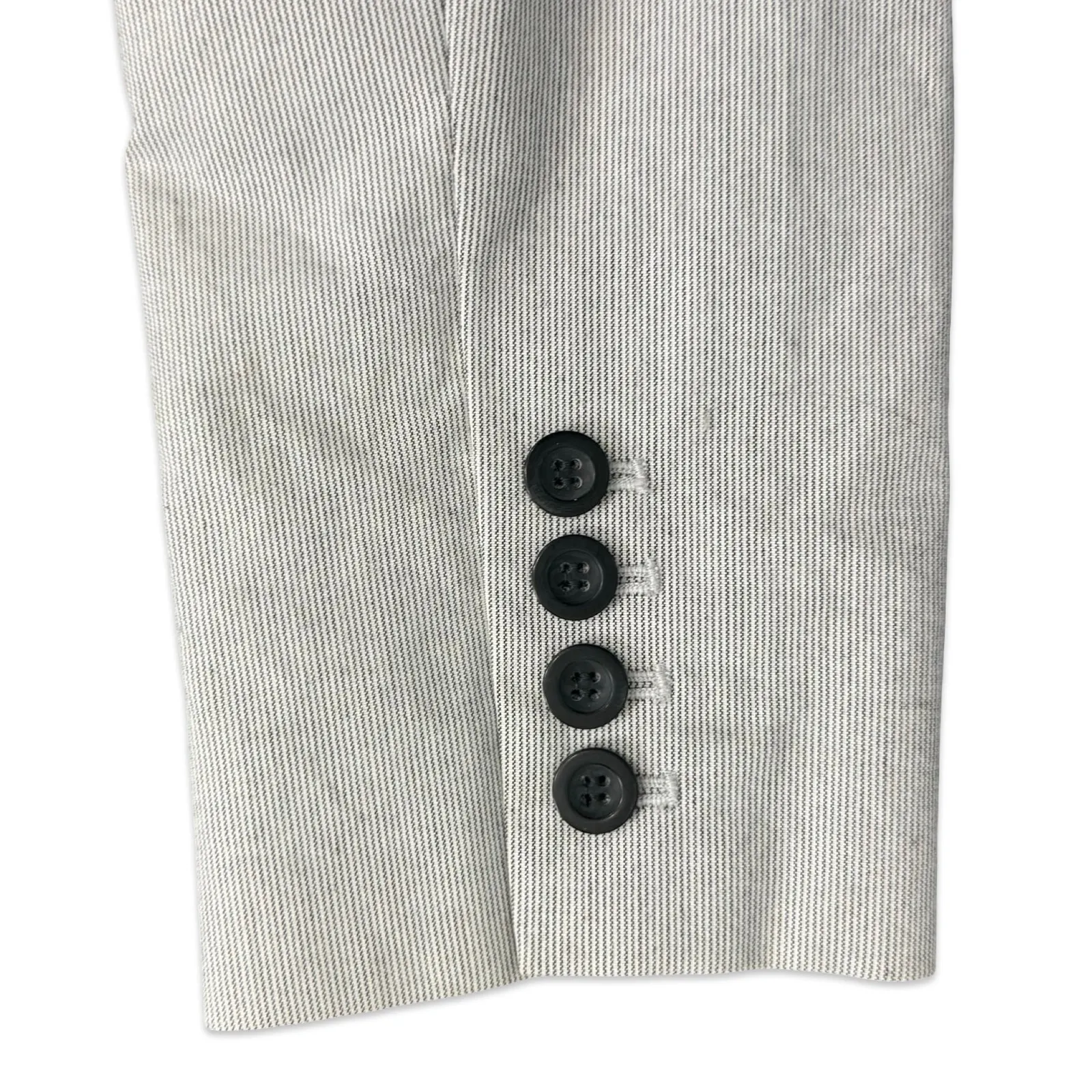 LOFT White Black Thin Pinstripe Blazer sz 12P Wide Leg sz 8 Pant Suit NEW Tags - Image 4