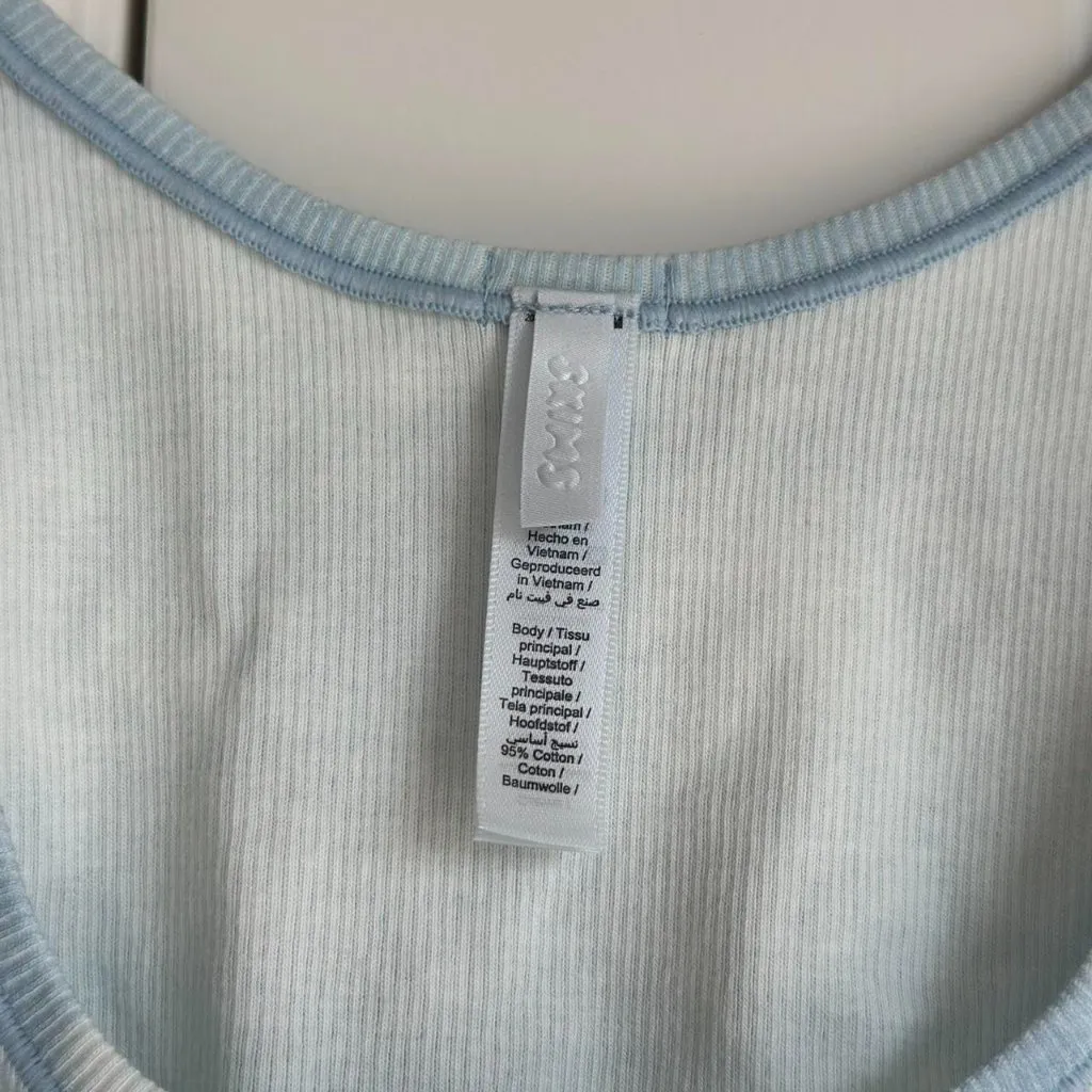 Skims Cotton Rib Tank in Blue Quartz Cloud Print, Size Medium - Image 5