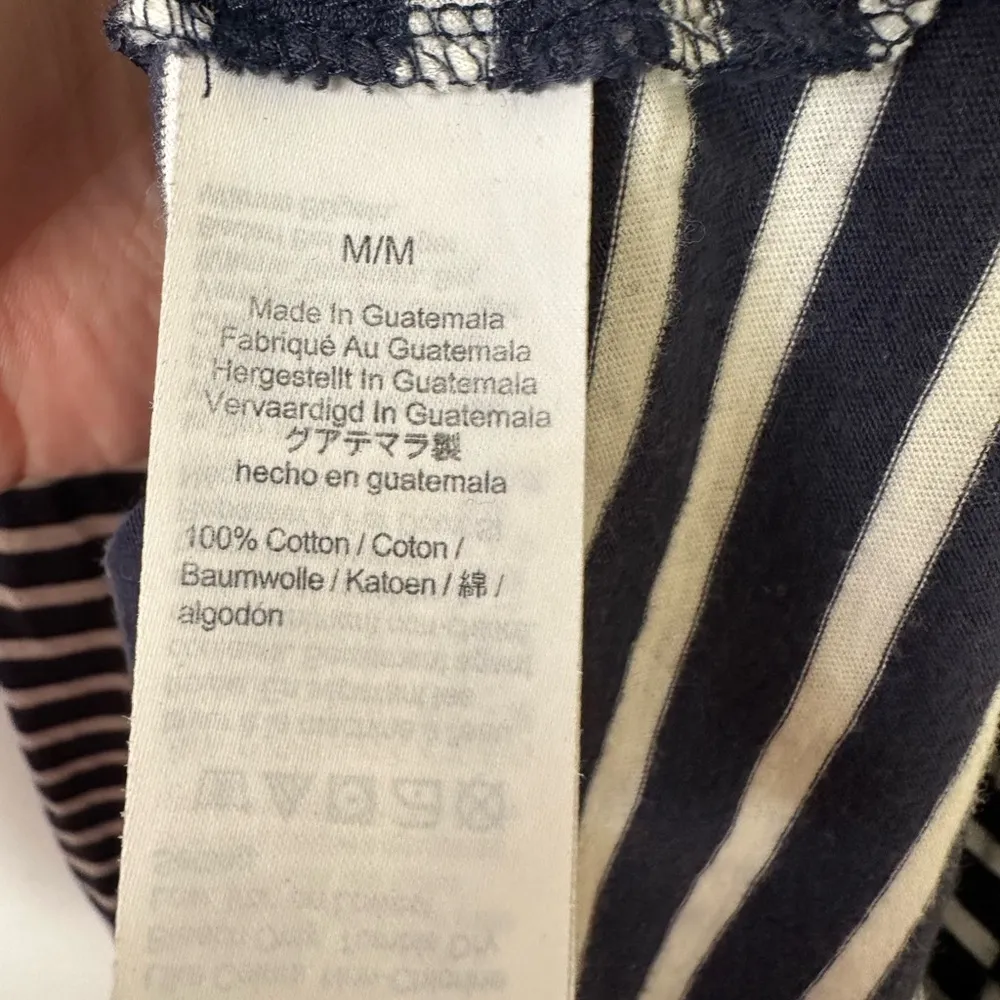 J Crew Dress Womens M Shirt Dress Midi Navy Striped Nautical Preppy Casual Clean - Image 4