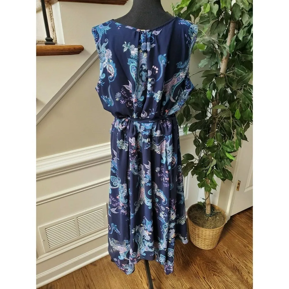 Roz&Ali  100% Polyester Floral Asymmetrical Dress - Image 7