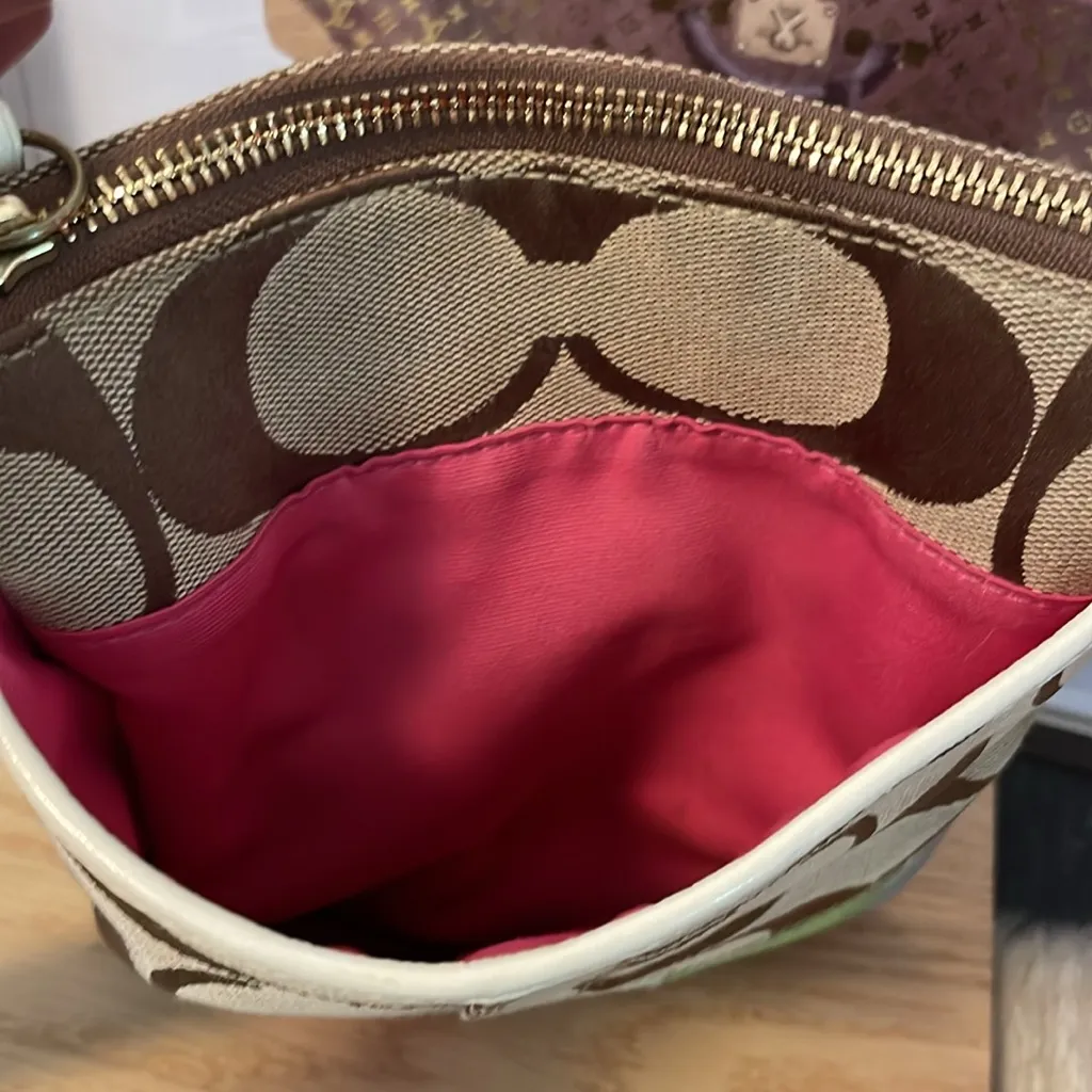 Coach Brown and Multicolor Stripe Crossbody Bag - Image 5