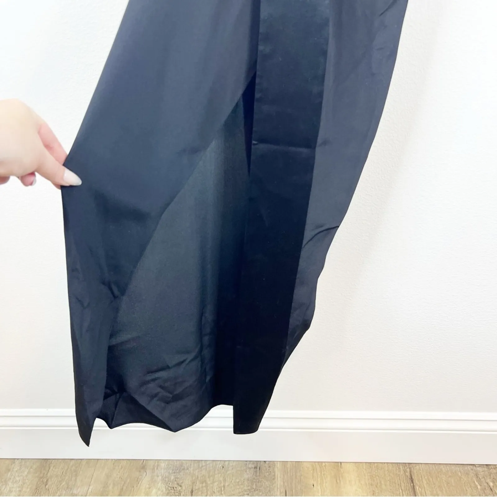 Mason‎ by Michelle Mason Obi Long Sleeve Silk Wrap Dress 0 Black - Image 5