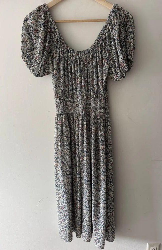 Madewell Smock-Waist Peasant Midi Dress in
Blossoming Vines - Image 6