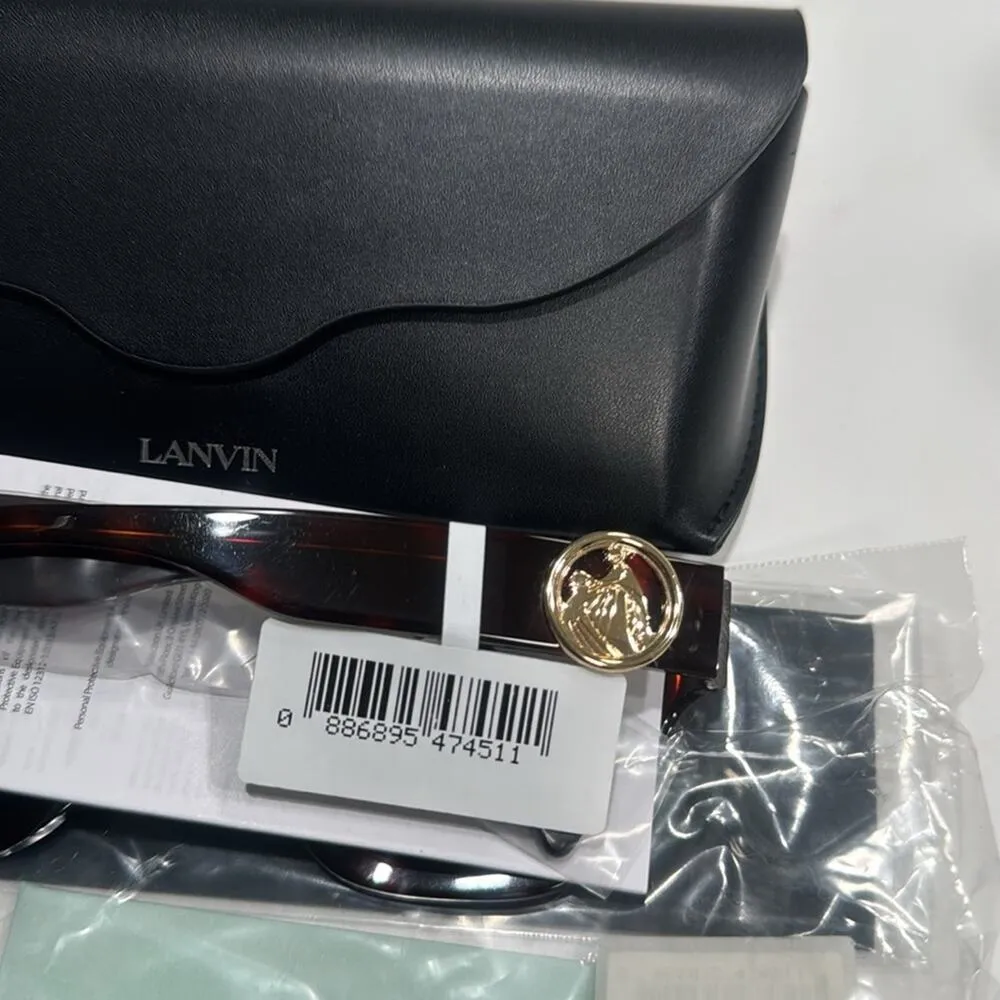 Lanvin Mother & Child 55mm Rectangle Sunglasses Havana Red - Image 9