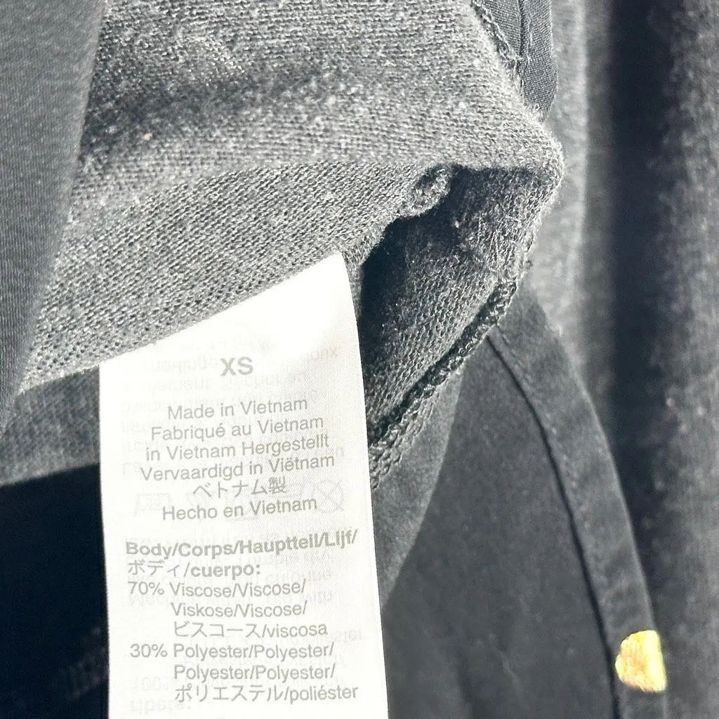 J Crew Mercantile XS Top‎ Faux Layer Gold Polka Dot Gray Knit Sweater Prep 104 - Image 8