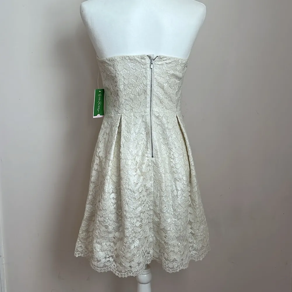 Lilly Pulitzer Marielle Cameo White Race For This Lace Strapless Dress - Image 7