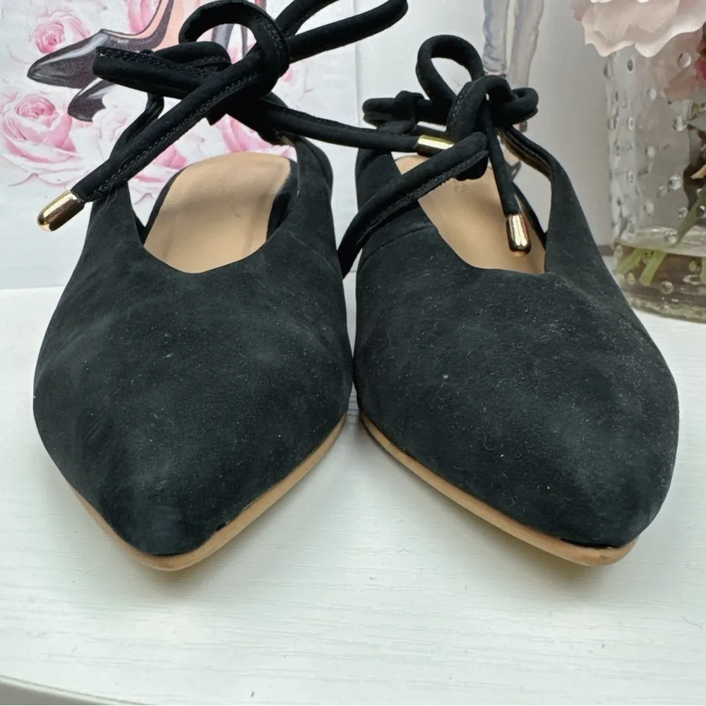 Kaanas Black Suede Tie Mule Loafer Size 6 - Image 2