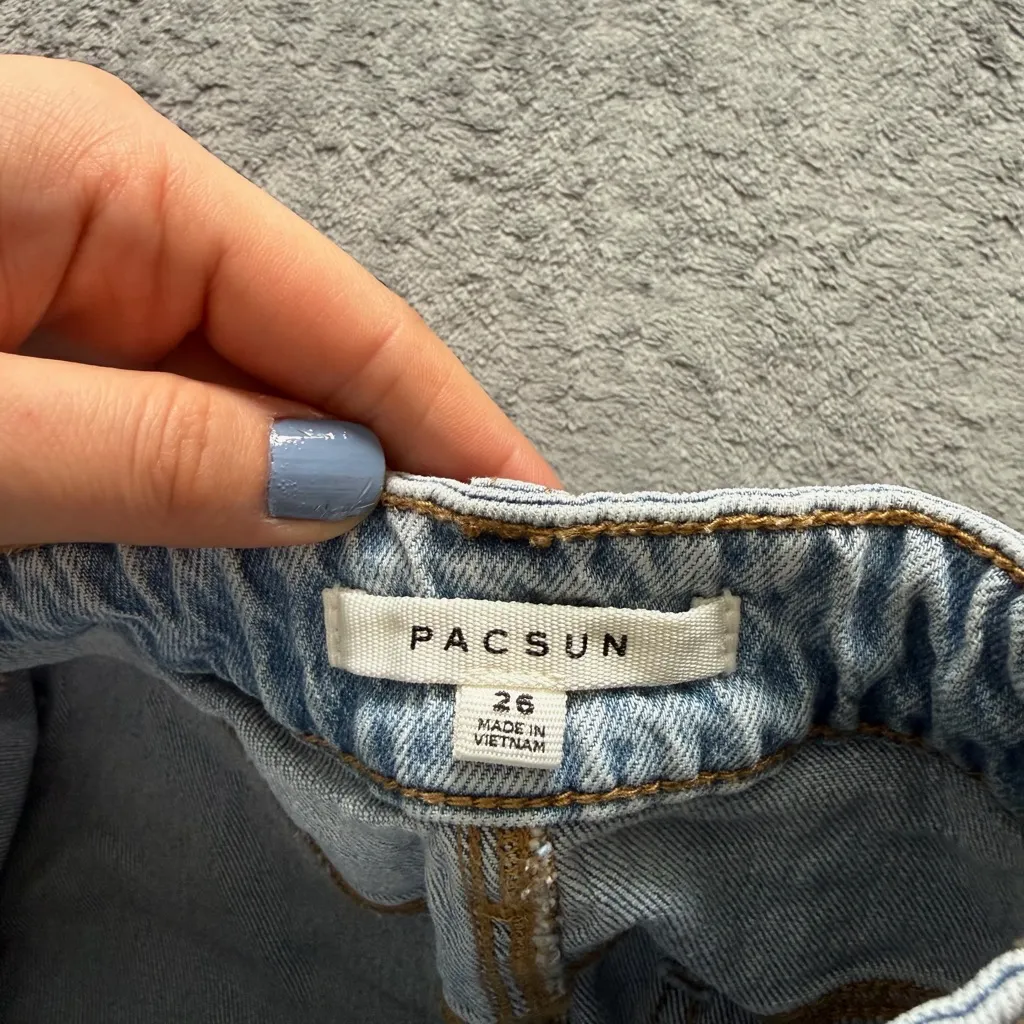 Pacsun Bella Mini Denim Skirt Light Wash Causal Edgy Basic Chic size 26 - Image 3