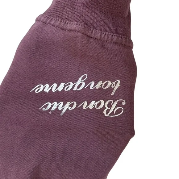 BCBGMAXAZRIA Purple Logo Zip Up Hoodie Sweatshirt  Sz M Y2K Rhinestone Bling Vtg - Image 6