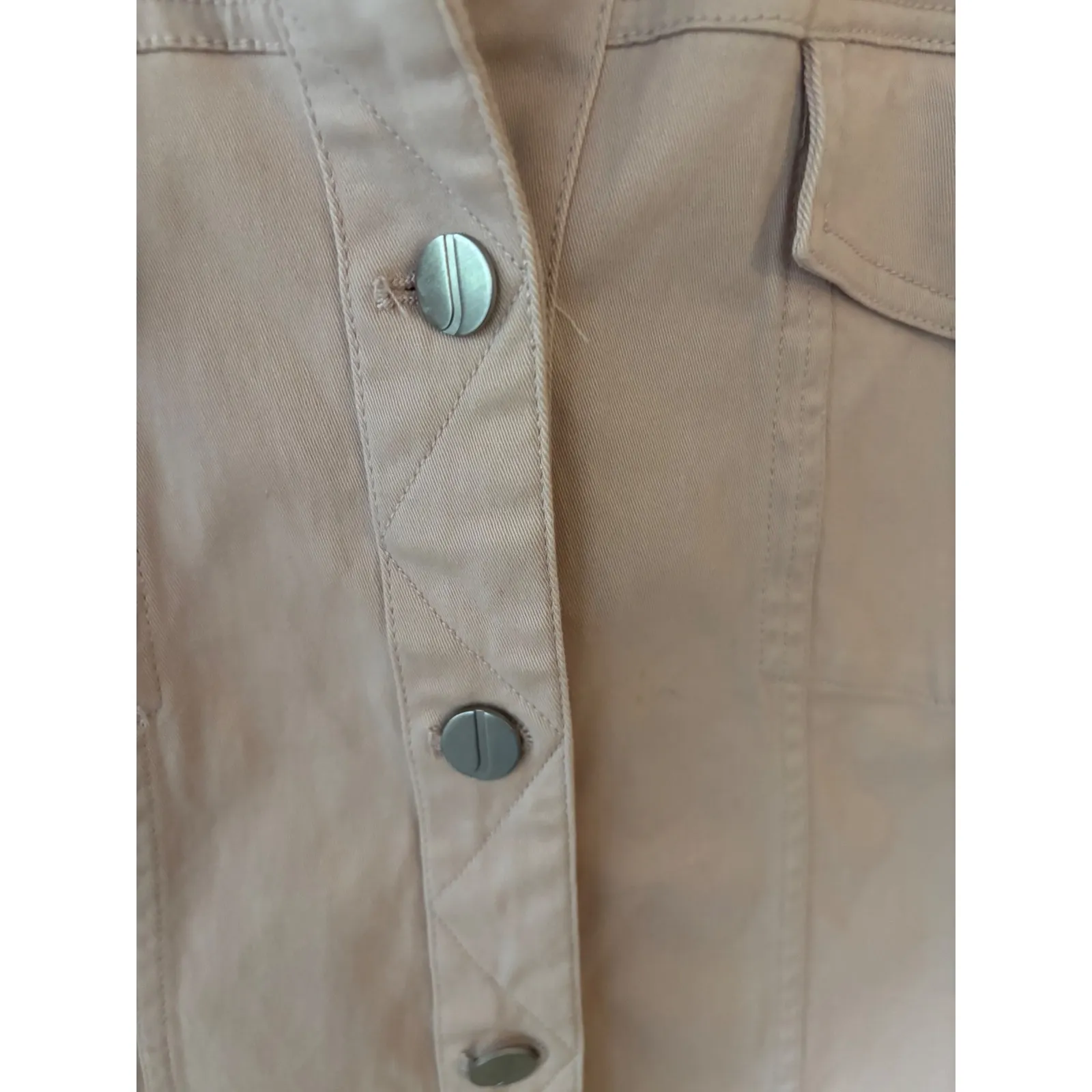 Jones New York Signature Women Light Pink Button Front Twill Jacket Size Medium - Image 2