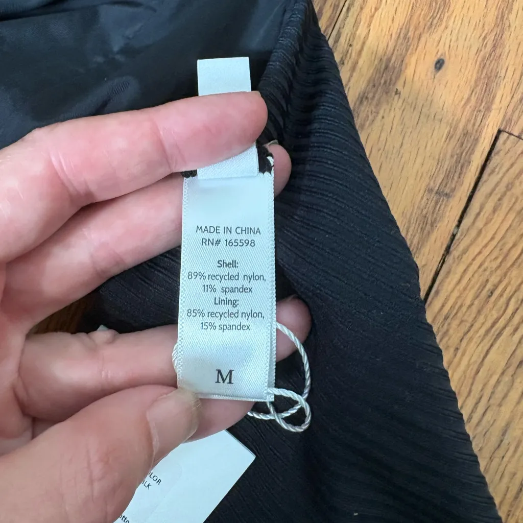 Andie Bikini Set Valencia Top High Waisted Cheeky Bottom Ribbed Black Size M NWT - Image 9