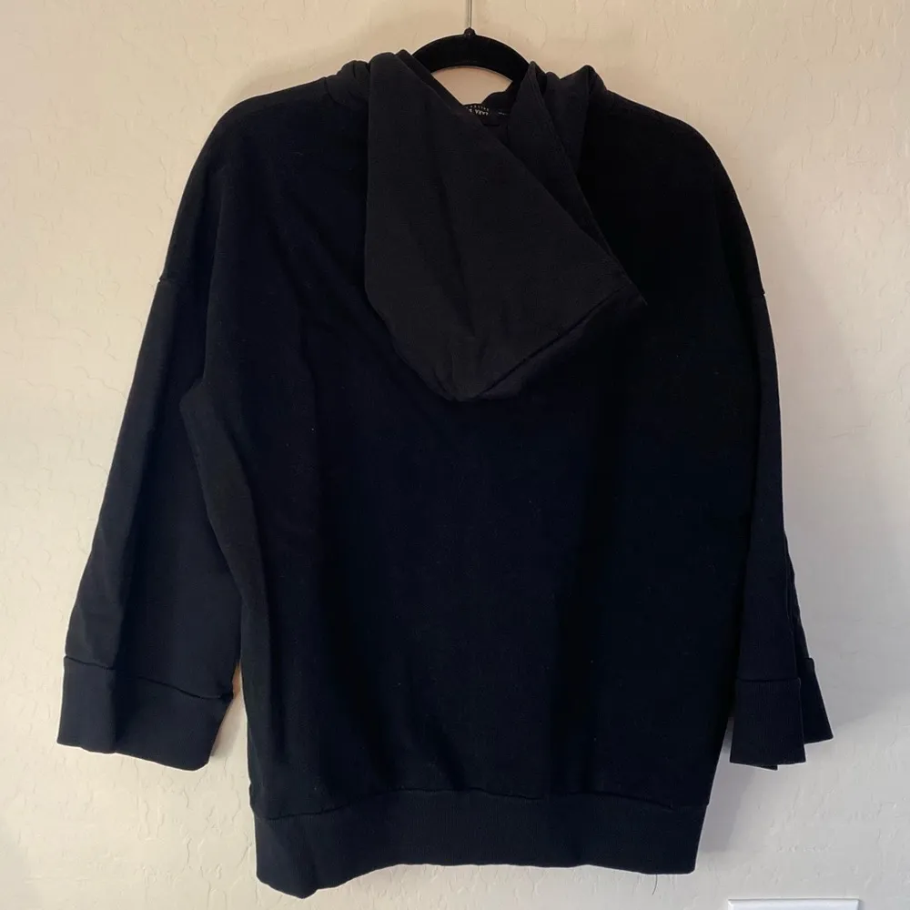 ZARA basic Collection hoodie size S BLACK Made For Everyone 3/4 Sleeve - Image 3