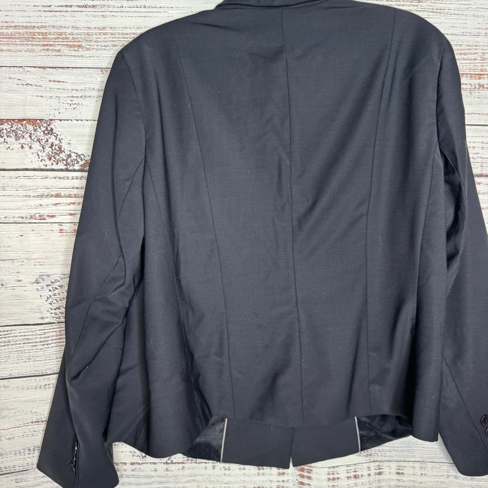 Talbots 20WP Navy Blazer Jacket Wool Blend Career Suit Coat - Image 2