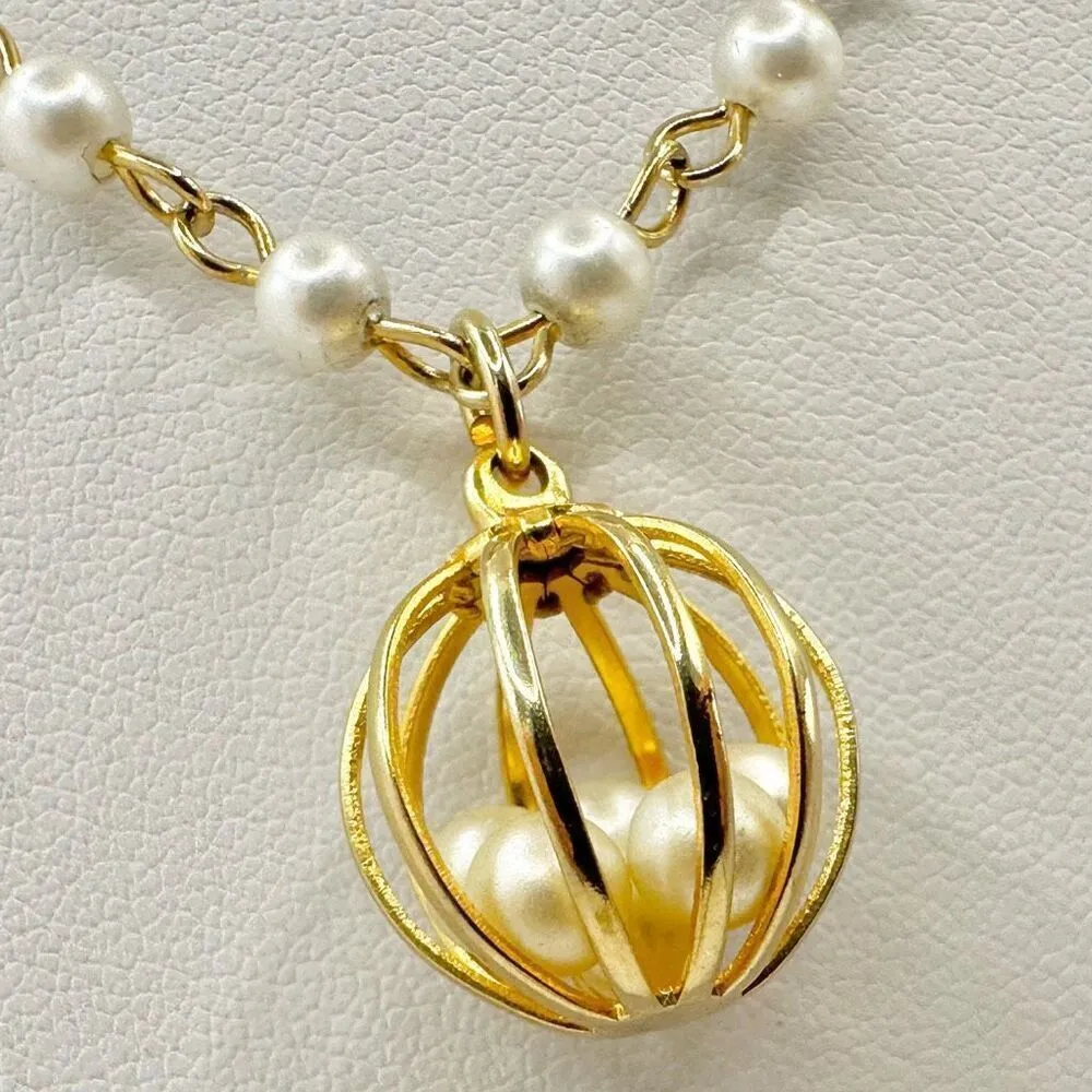 Celebrity vintage Faux pearl pendant choker necklace - Image 3