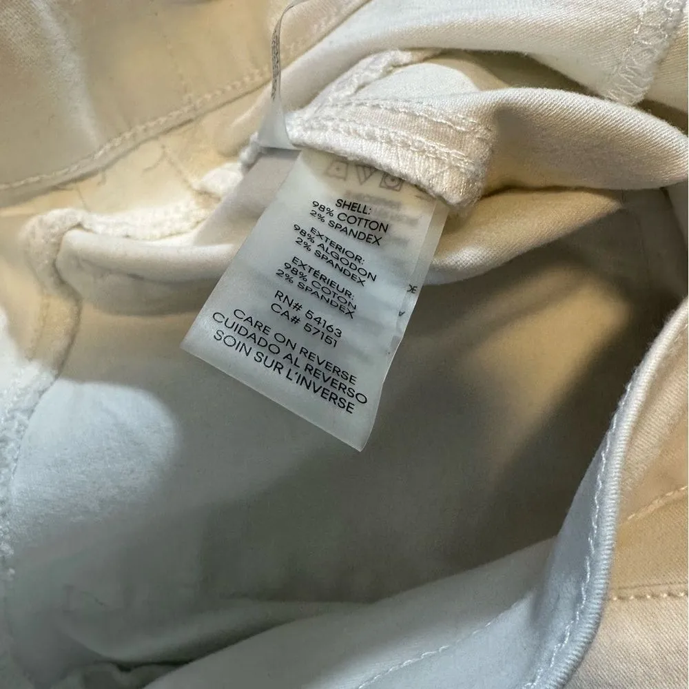 Calvin Klein White Denim Straight‎ Leg Cropped Jeans - Size 6 - Image 10