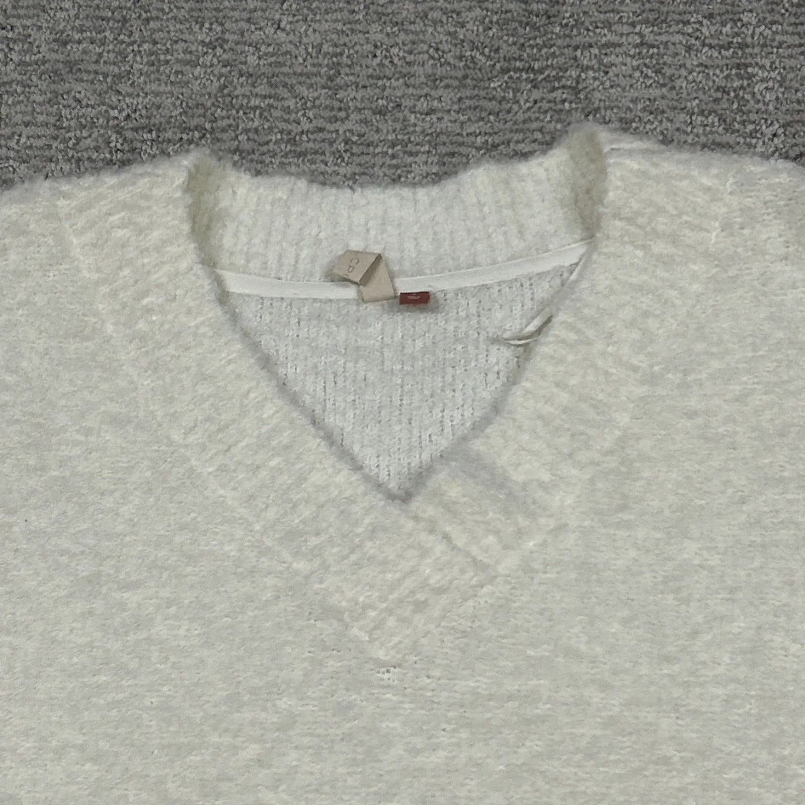 Pilcro Anthropologie Sweater Womens Small Ivory Teddy V-Neck Tunic Wool Blend - Image 3