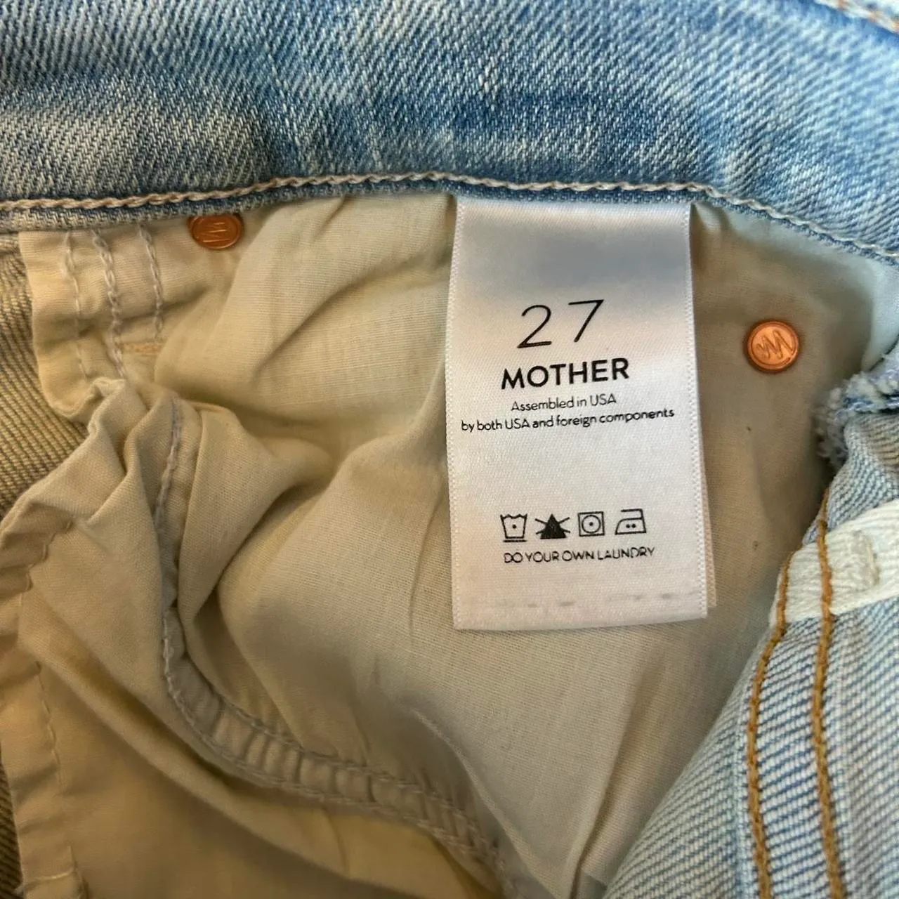 MOTHER The Stunner Zip Ankle Step Fray Jeans | Size 27 | Distressed Blue Denim  - Image 6