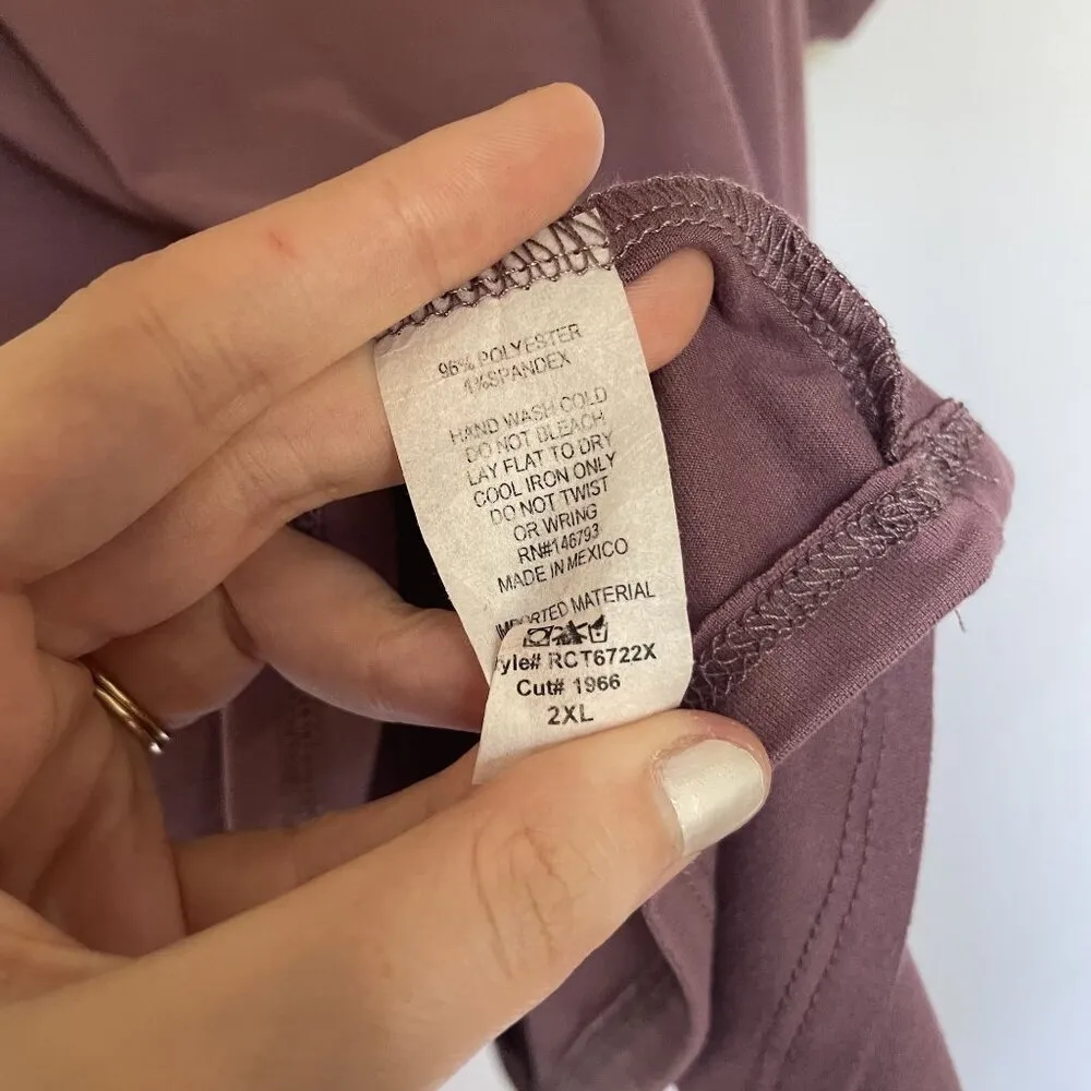 Purple lilac puffed sleeves 3/4 sleeve shirt casual comfortable soft women's 2XL Size undefined - Image 4