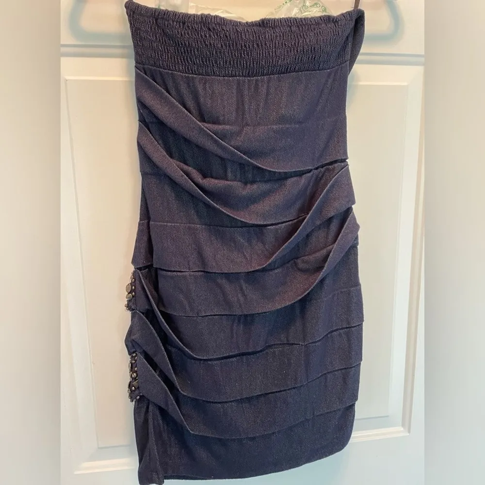 Forever 21 XXI Bandeau Strapless Mini Dress with Studs Medium - Image 5