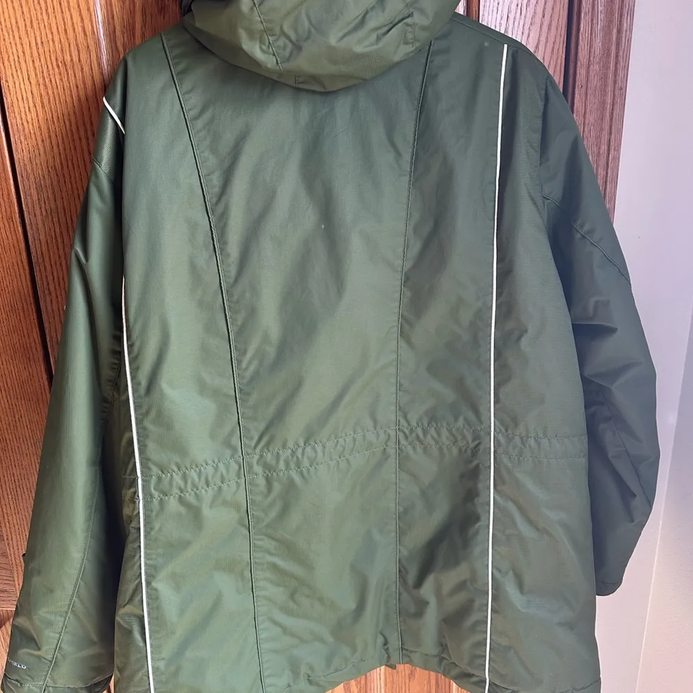 Columbia women’s 2X Omni Shield Coat Parka Ski Jacket Green Hooded Cinch waist - Image 7