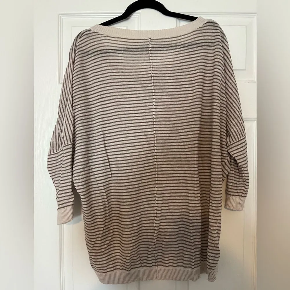 Brown Stripped Sweater. Size Large. Tan - Image 4