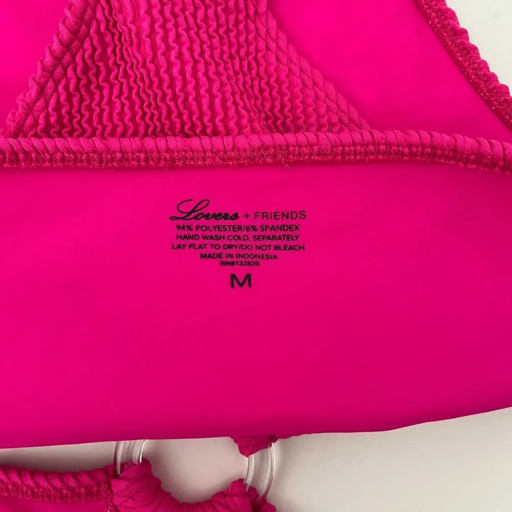 Lovers + Friends Keyhole Ribbed One Piece Pink Size Medium - Image 3