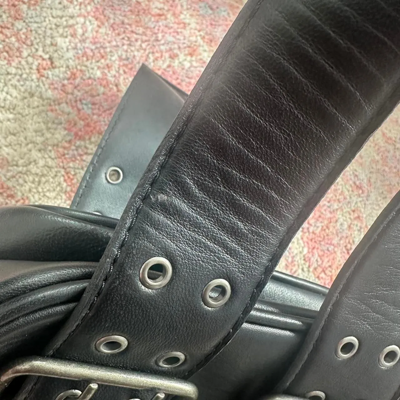 Free People Say Yes Leather Bag handbag metal buckle edgy grunge y2k style black - Image 7