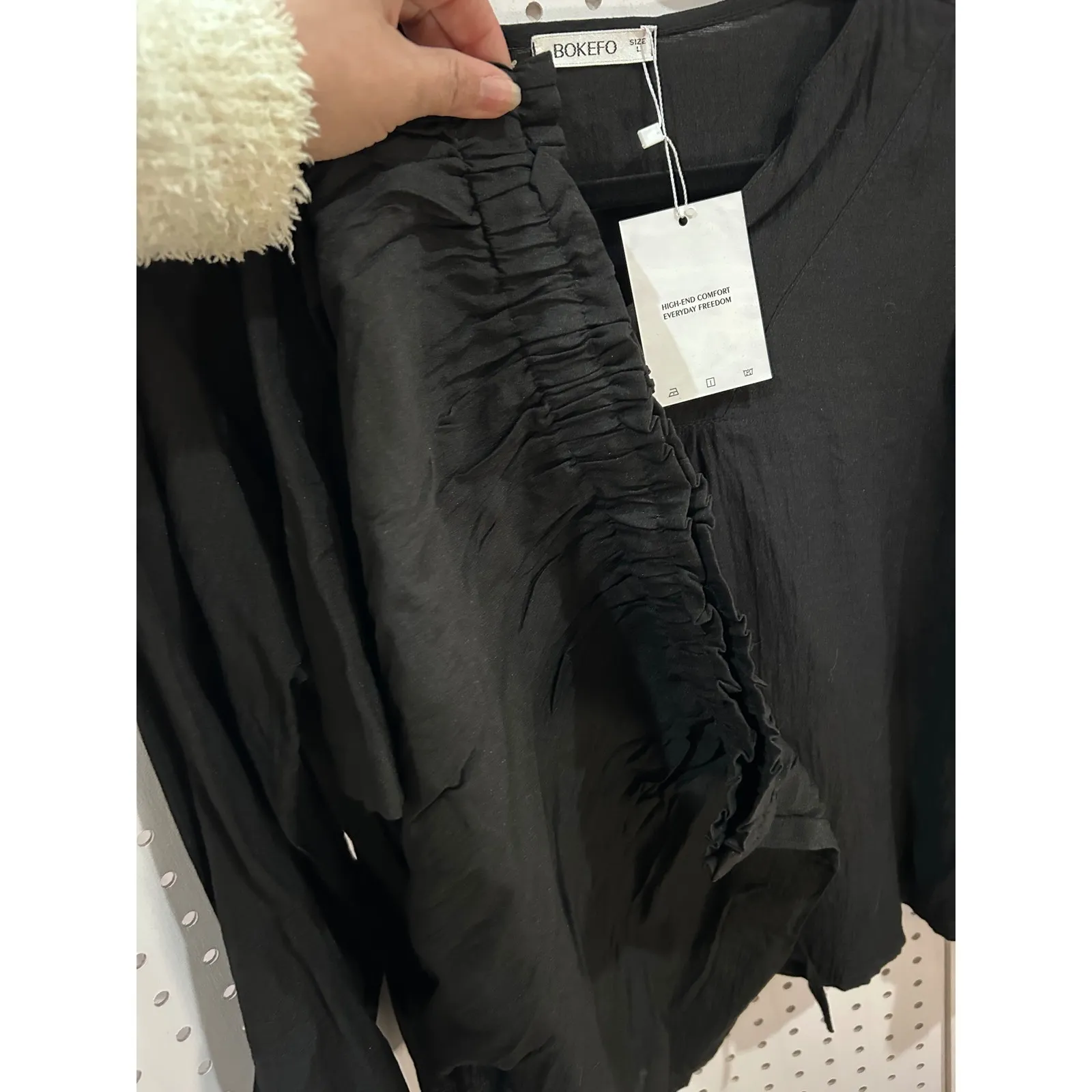 BOKFO Black Long Sleeve V - Image 3