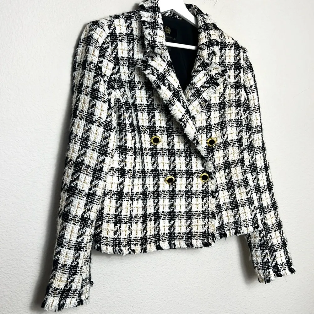 House of Harlow 1960 Black & White  Tweed Jacket - Image 3