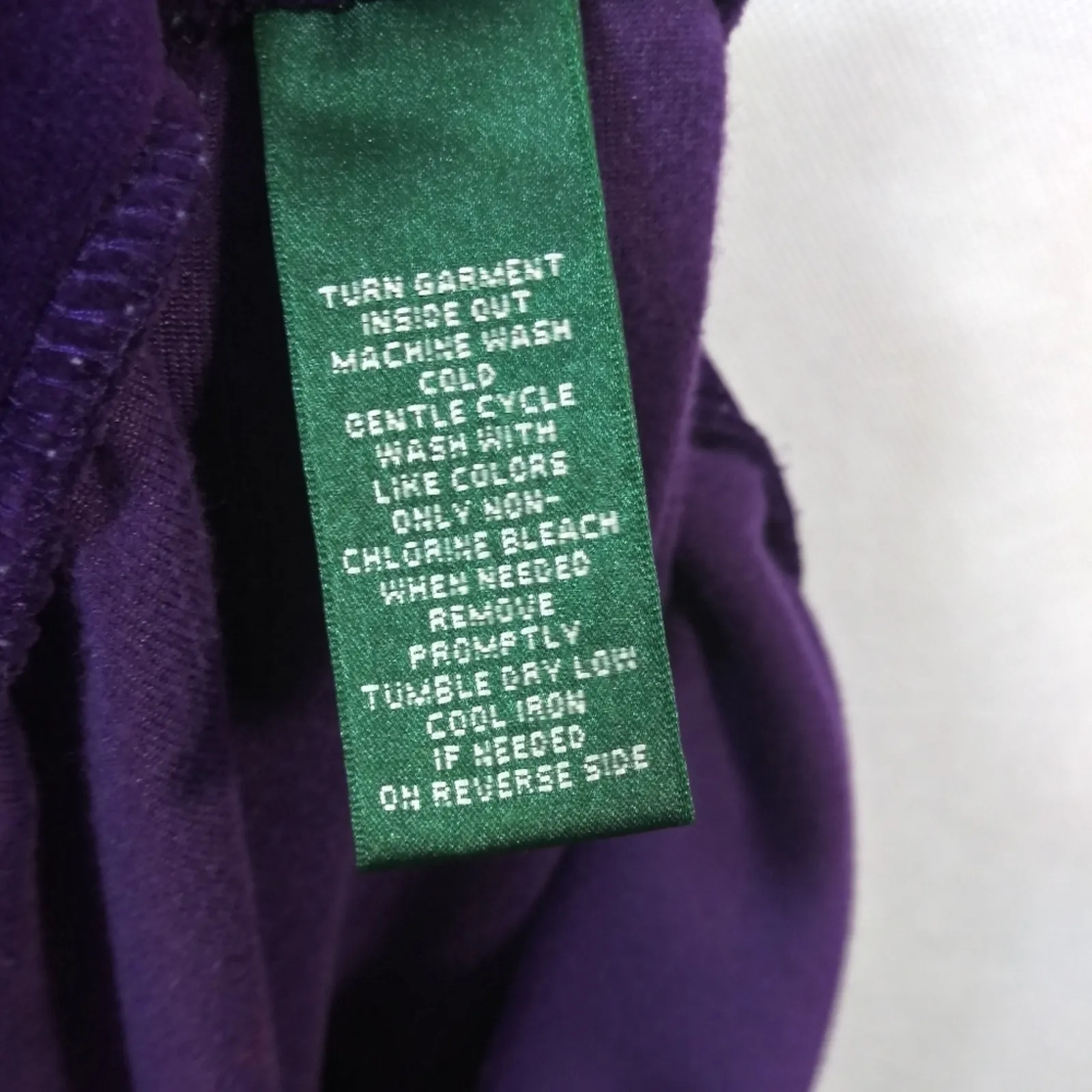 Lauren Ralph Lauren Royal Purple Velvet Pull On Pants Ankle Straight Size 3X - Image 9