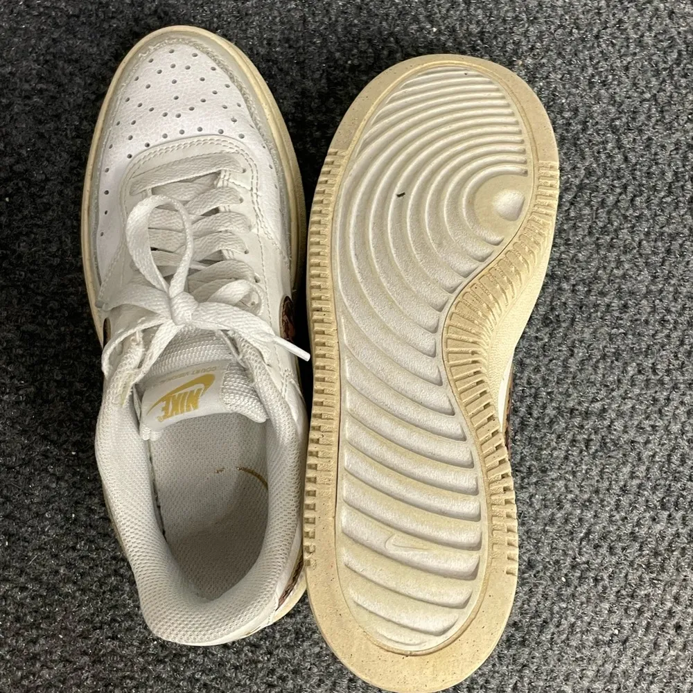 Nike Court Vision Alta Low-Top Sneakers White/Brown/Leopard DO2791-100 Womens 8 - Image 7