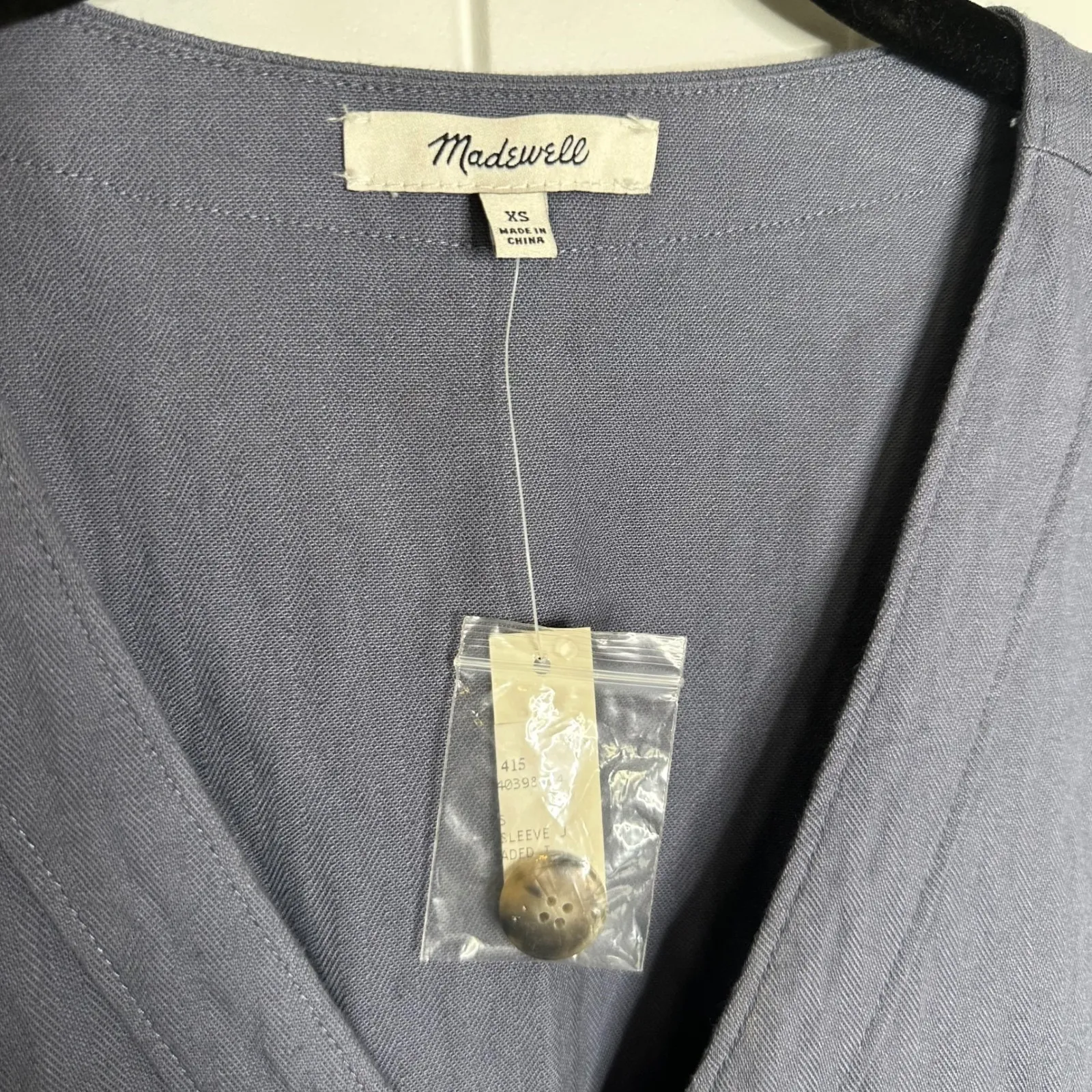 Madewell blue cap sleeves straight utility‎ coveralls jumpsuit workwear XS fall - Image 5