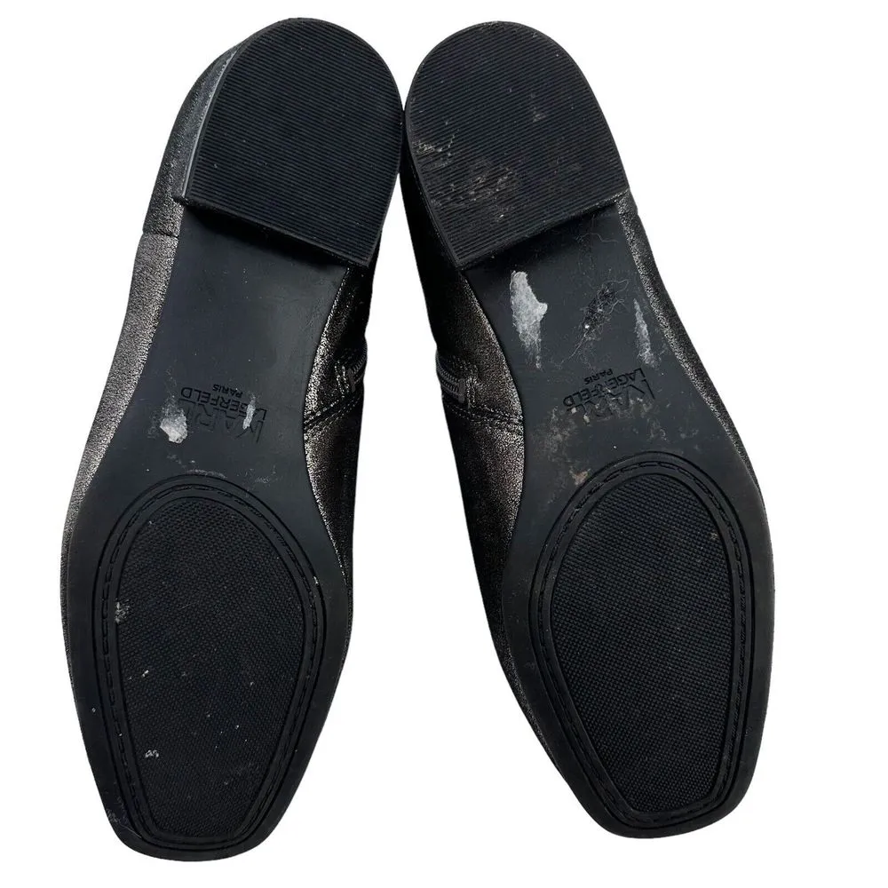 Karl Lagerfield Women Ilayna Leather‎ Bronze/Gold Bootie Size 6 - Image 8