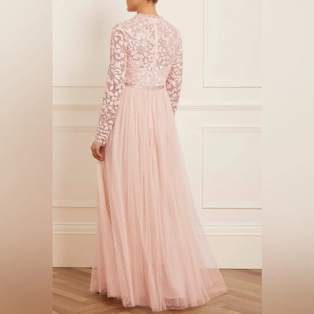 Needle & Thread Bhldn Tempest Beaded Sequin Bow Bodice Gown NWT Size 2 - Image 3