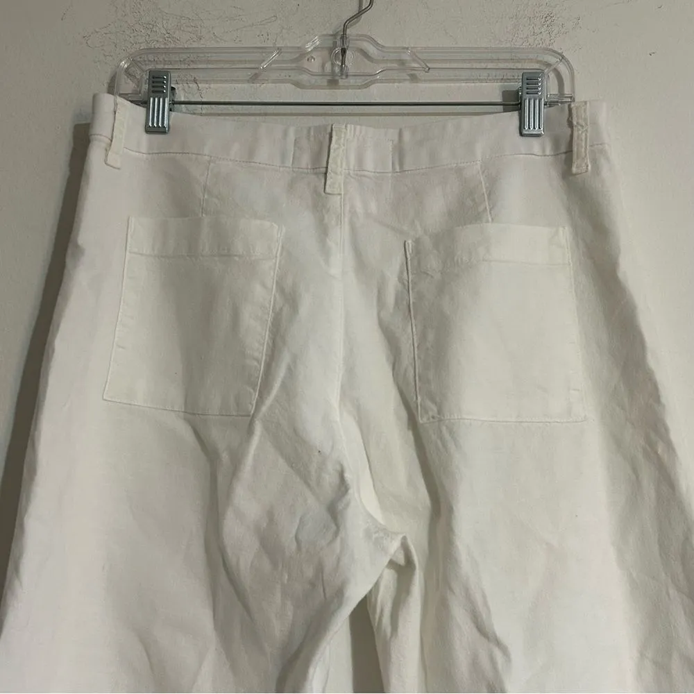 Frank & Eileen  Kinsale Italian Performance Linen Flax Pants in White Size 8 - Image 5